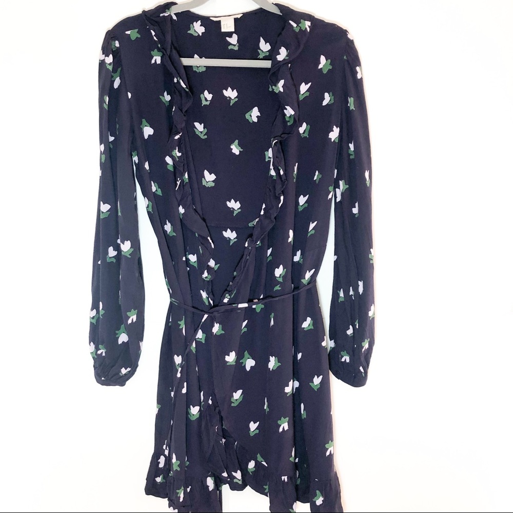 Flower Print Wrap Dress